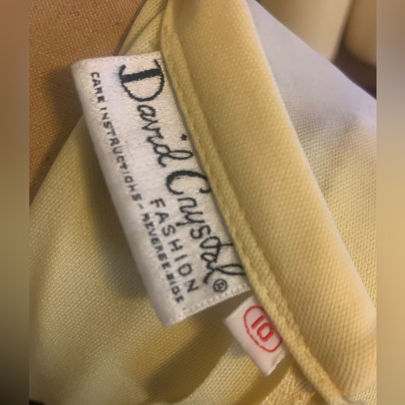 Original Vintage David Crystal Dress. In a gorgeous yellow. Size small. - Picture 9 of 9